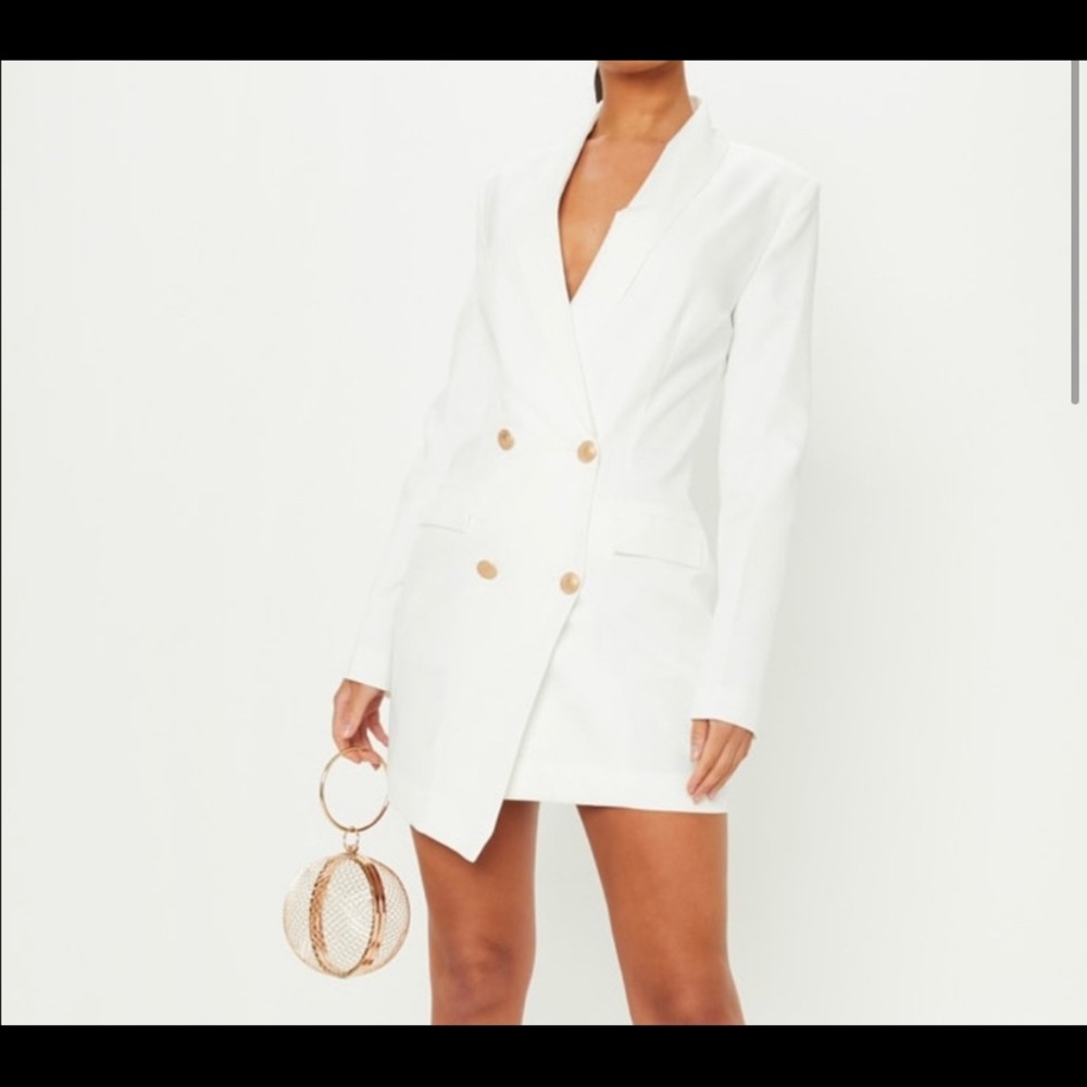 Pretty little thing white blazer dress
